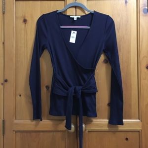 Express One Eleven - Long Sleeve Tie Waist Top